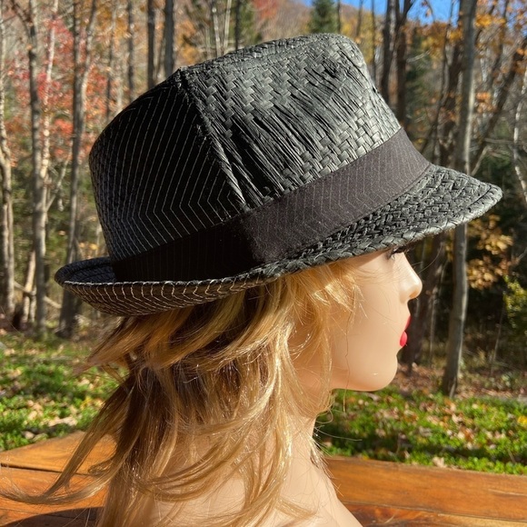 Vintage Black w/ white Chevrons Fedora Tailor Made - Picture 4 of 10